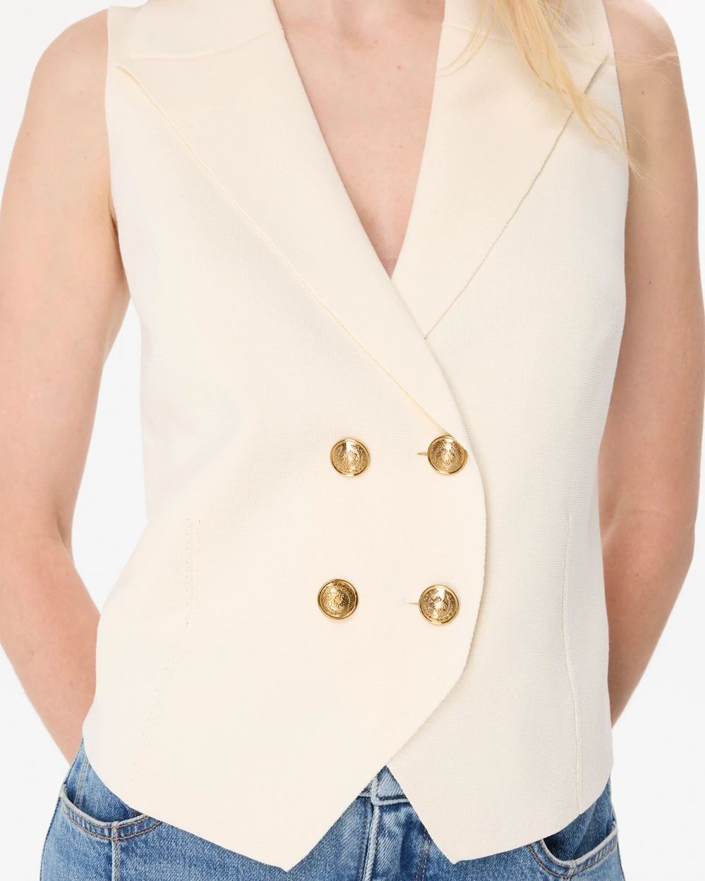 Doubled-Breasted Sweater Vest | White House Black Market